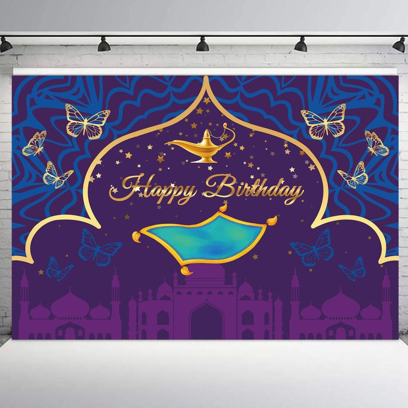 LB 7x5ft Princess Birthday Backdrop for Kids Photography Moroccan Arabian Nights Backdrops Vinyl Photography Backdrop Baby Shower Party Decoration Banner Photo Booth Studio Props - Image 3
